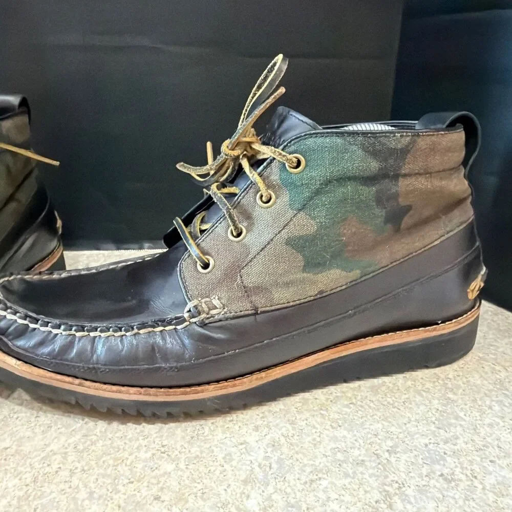Cole Haan Camo Boots Grand.OS Pinch Rugged Brown Green Men's Size 12M